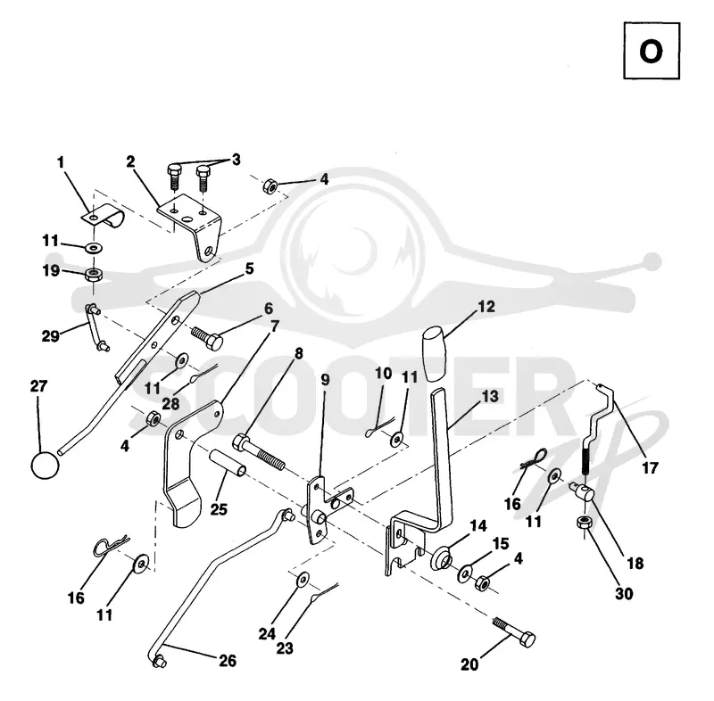 MOWER LIFT LEVER