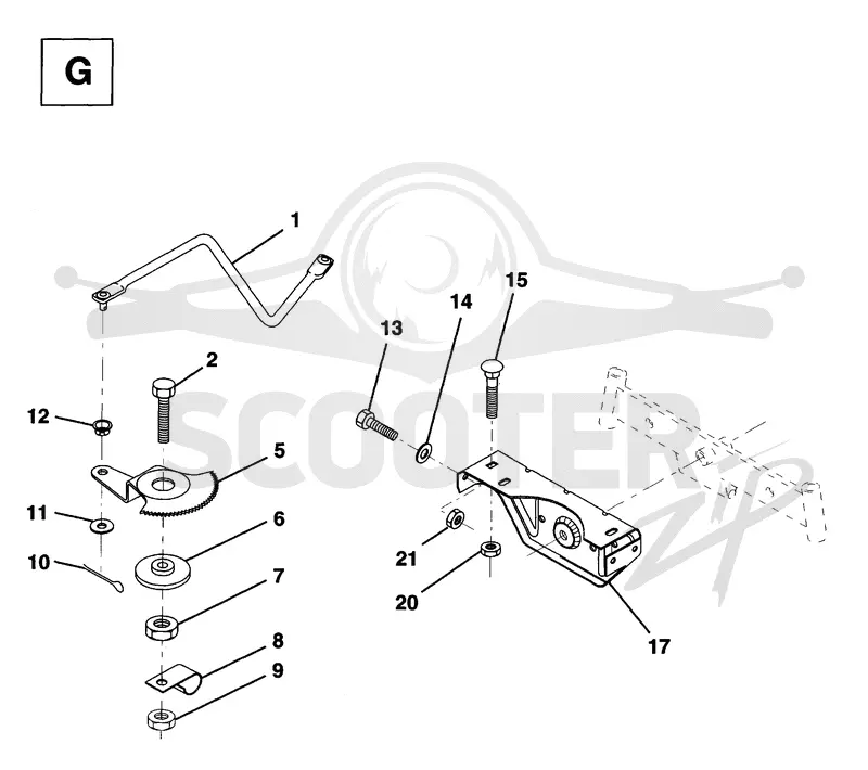 SECTOR GEAR / AXLE SUPPORT