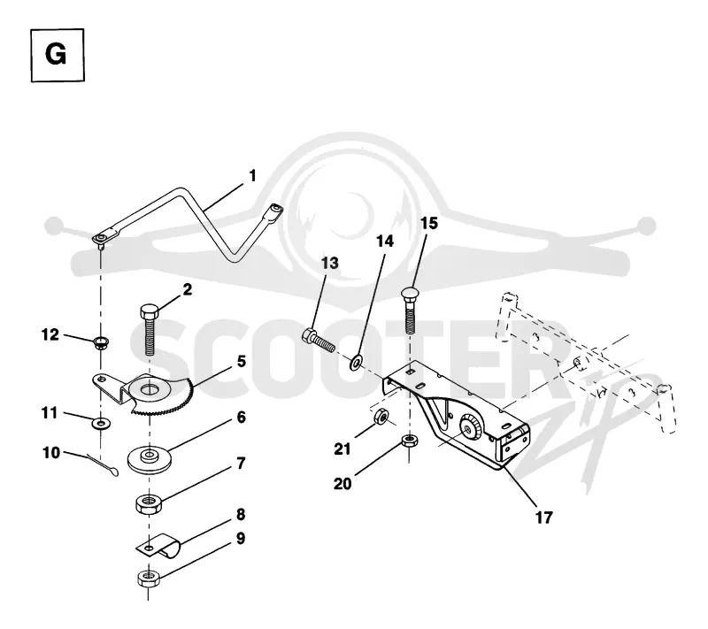 SECTOR GEAR / AXLE SUPPORT