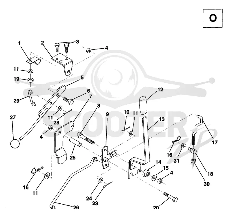 MOWER LIFT LEVER