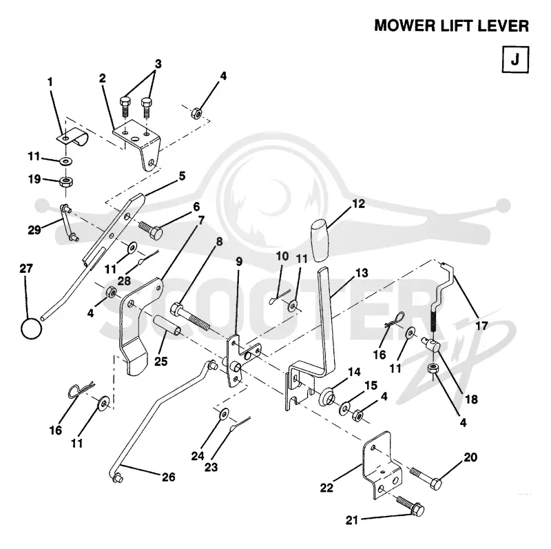MOWER LIFT LEVER