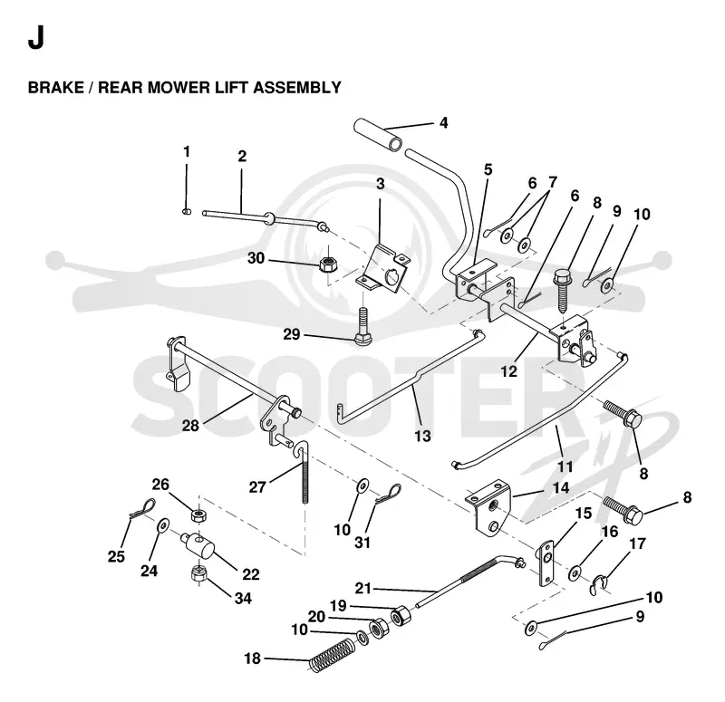 BRAKE / REAR MOWER LIFT