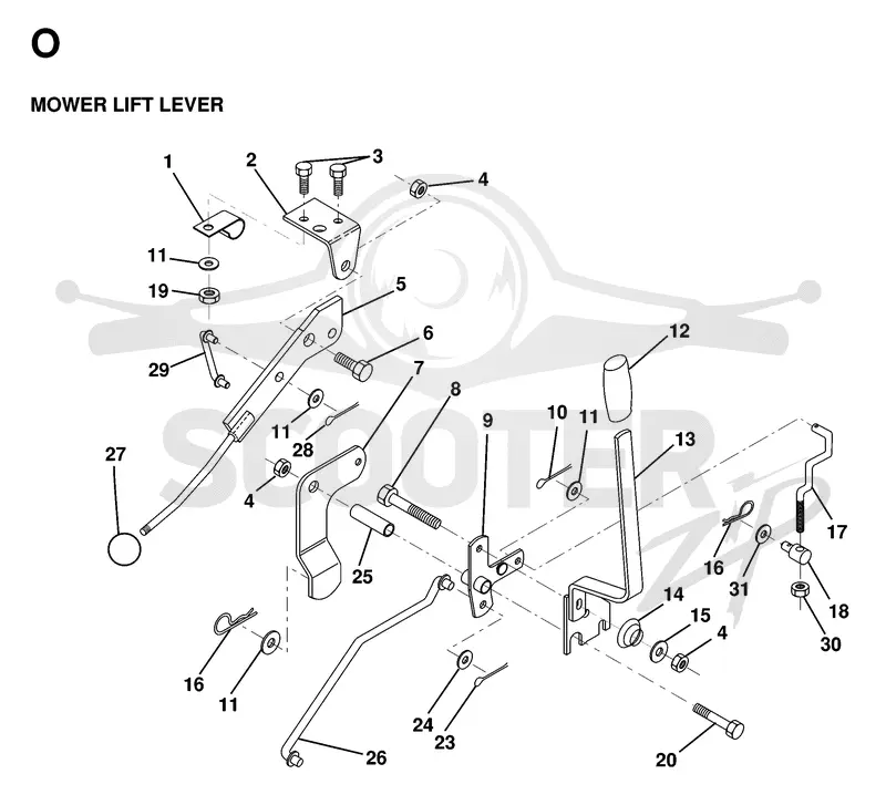 MOWER LIFT LEVER