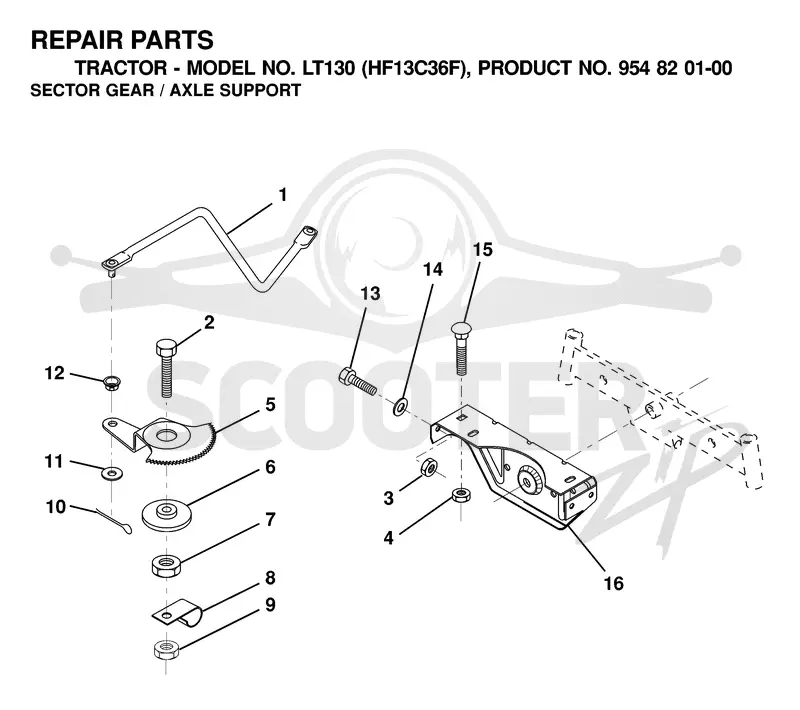 SECTOR GEAR / AXLE SUPPORT