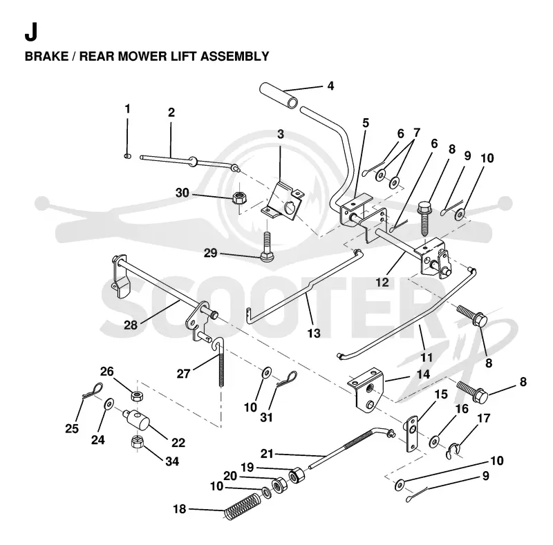 BRAKE / REAR MOWER LIFT