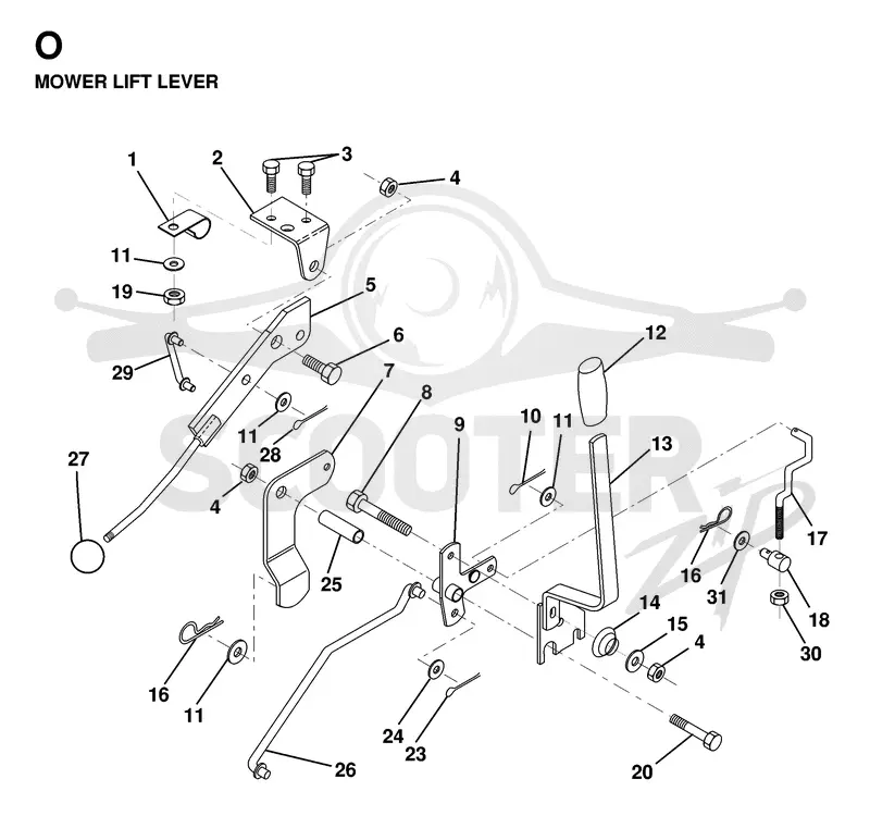 MOWER LIFT LEVER