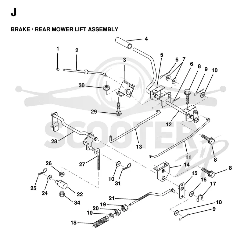 BRAKE / REAR MOWER LIFT