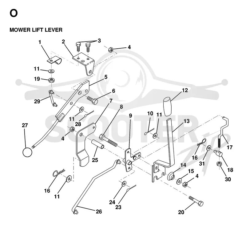 MOWER LIFT LEVER