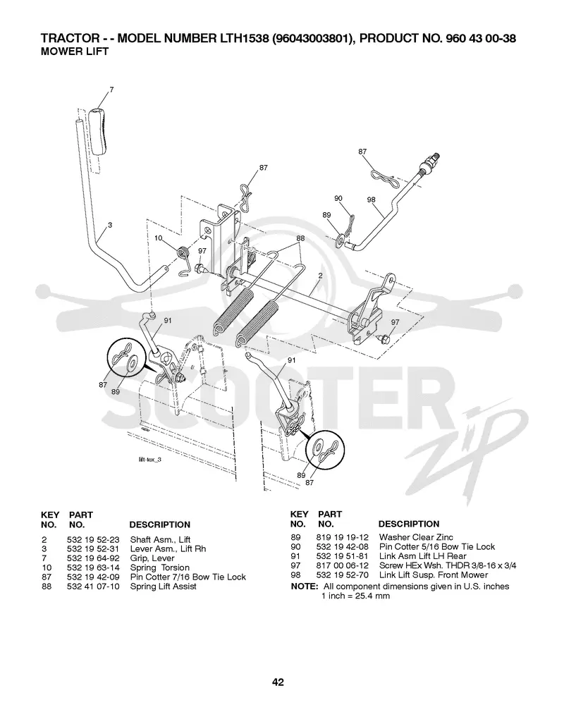 MOWER LIFT / DECK LIFT