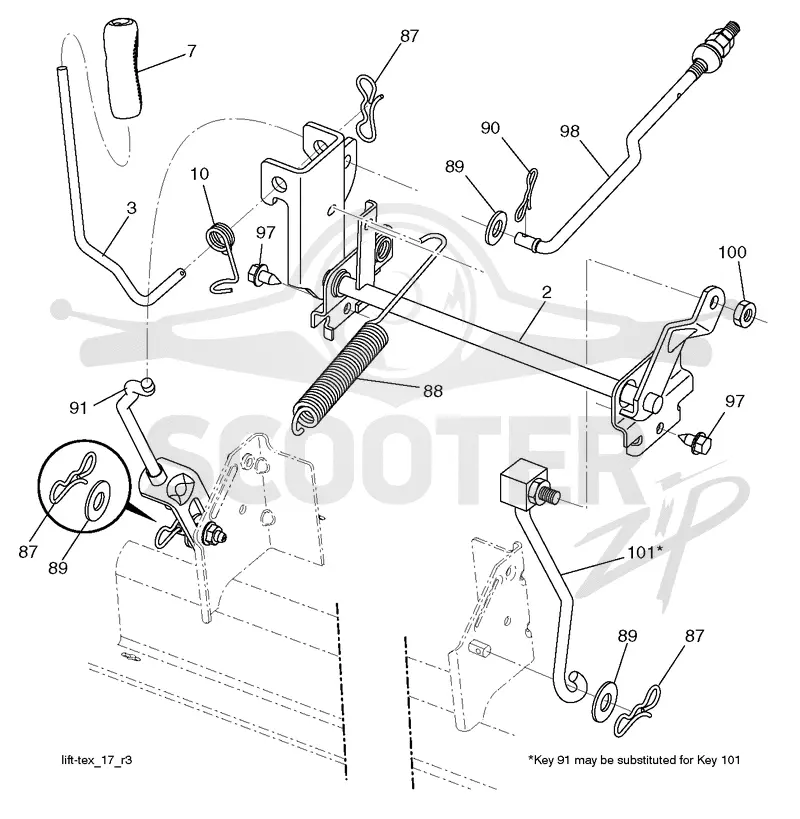 MOWER LIFT LEVER