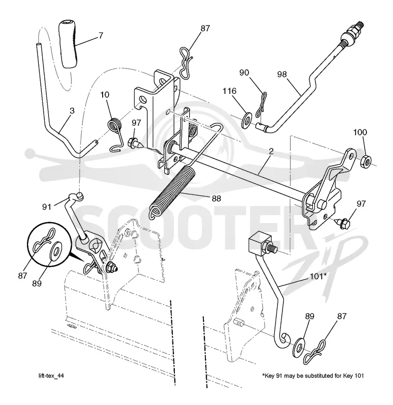 MOWER LIFT LEVER