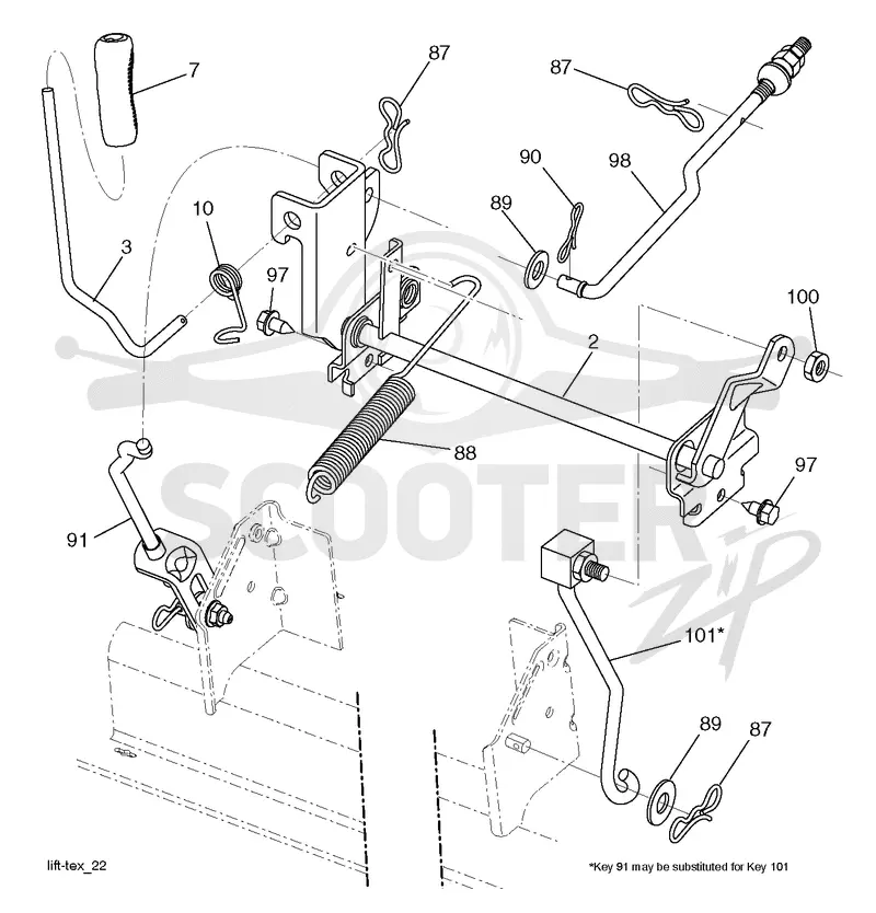 MOWER LIFT LEVER