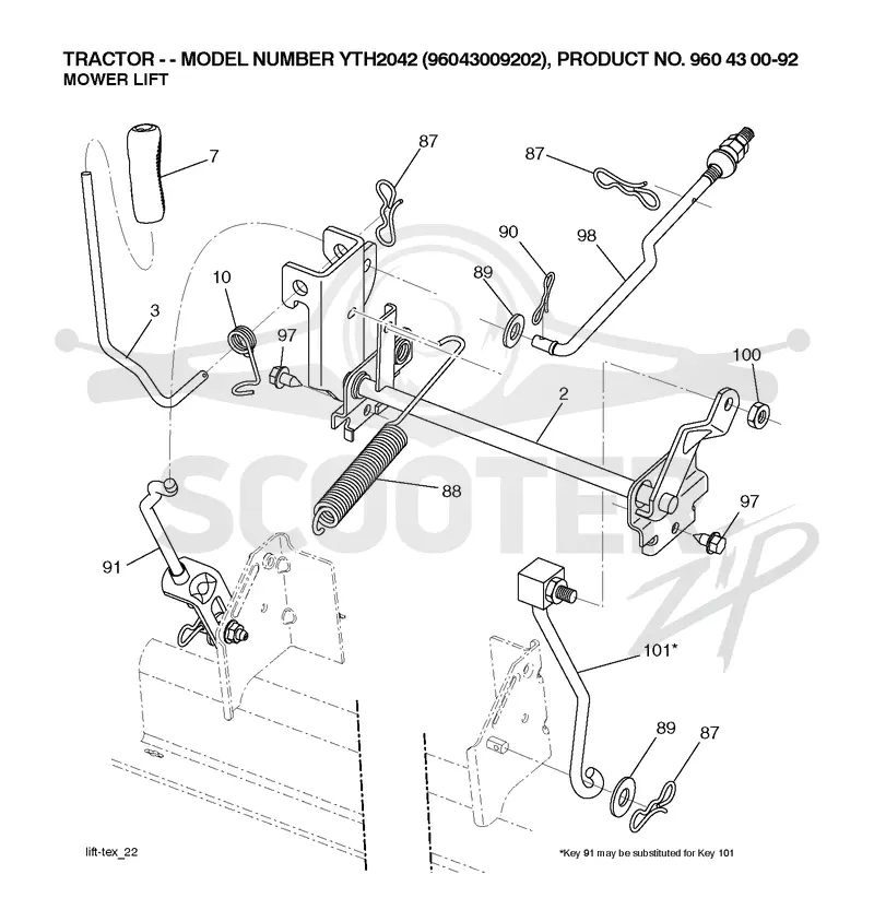 MOWER LIFT LEVER