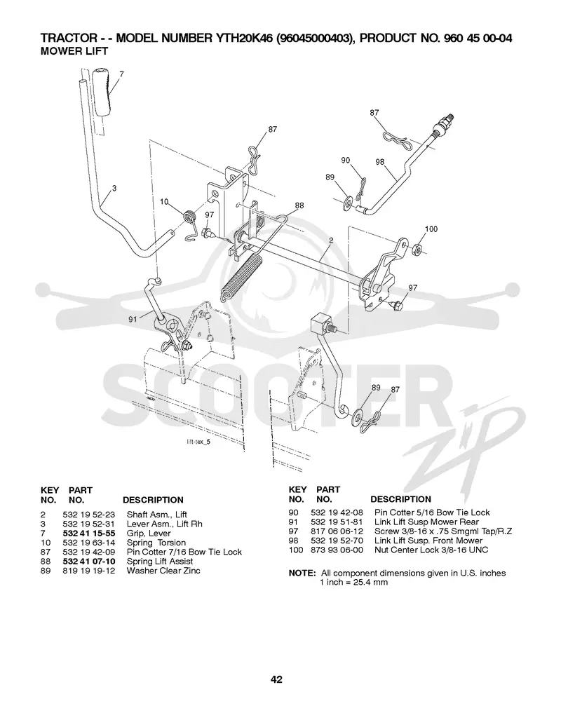 MOWER LIFT / DECK LIFT