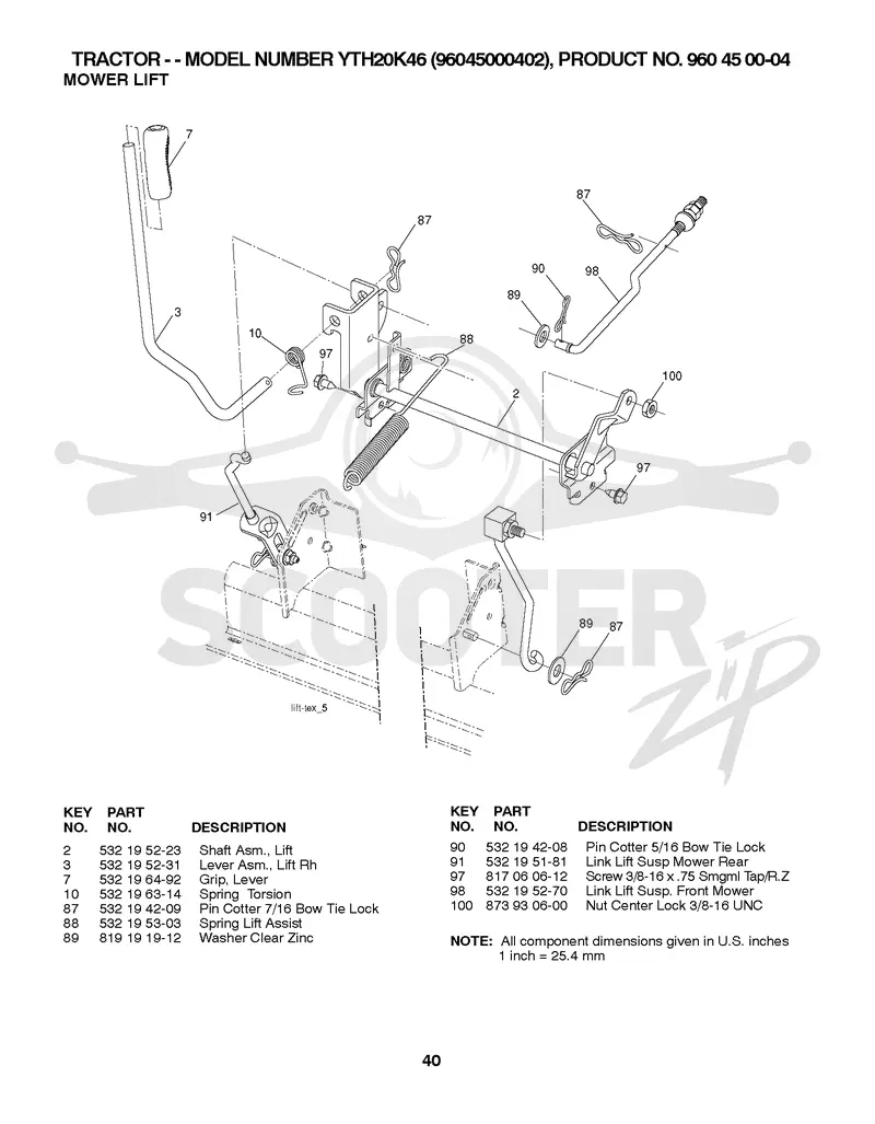 MOWER LIFT / DECK LIFT