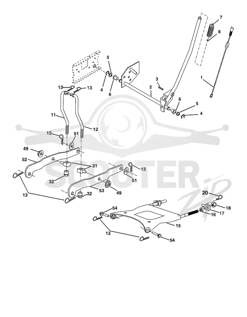 MOWER LIFT LEVER