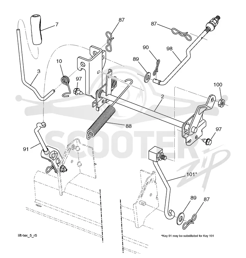 MOWER LIFT LEVER