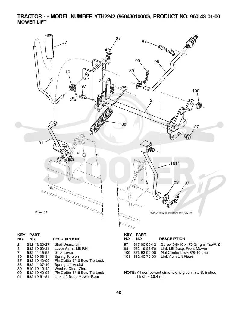 MOWER LIFT / DECK LIFT