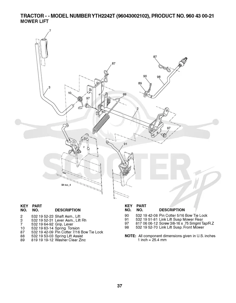 MOWER LIFT / DECK LIFT