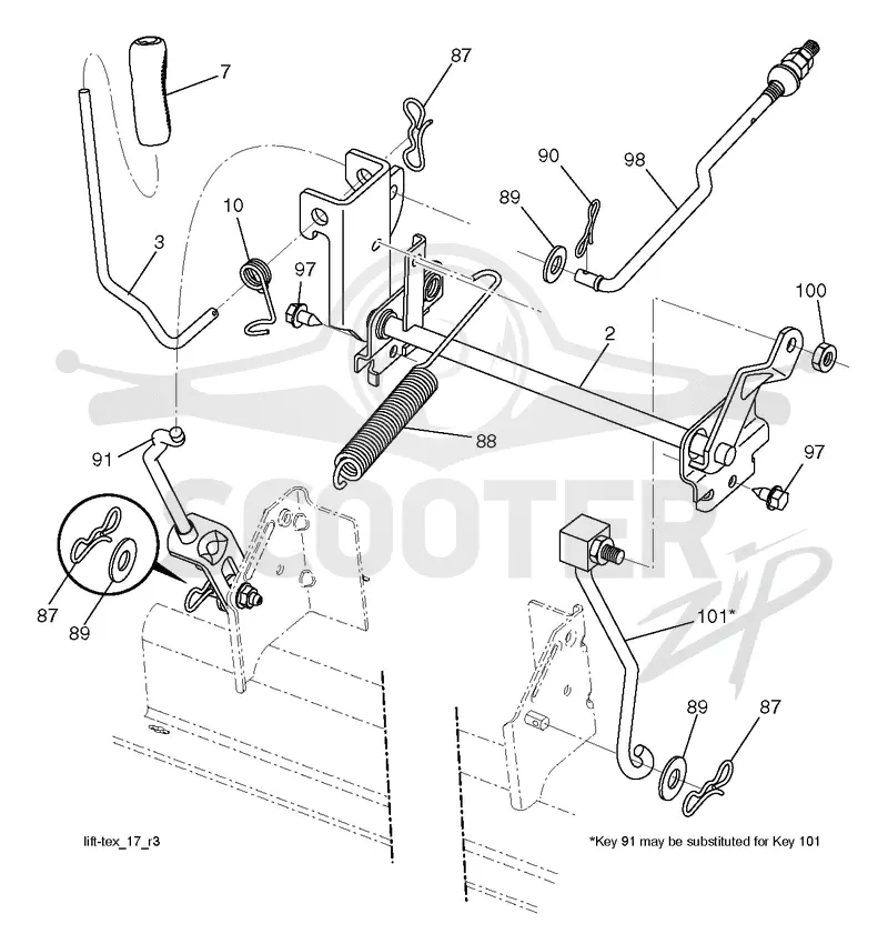 MOWER LIFT LEVER