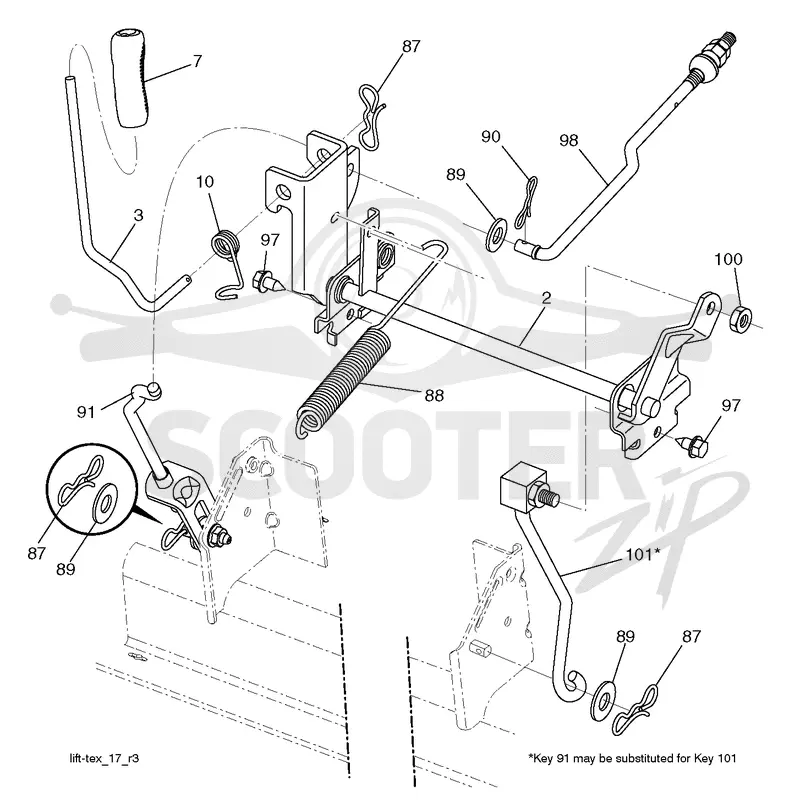 MOWER LIFT LEVER