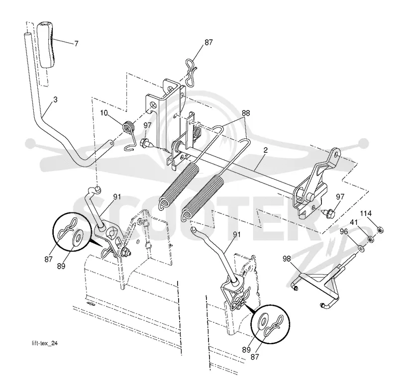 MOWER LIFT LEVER
