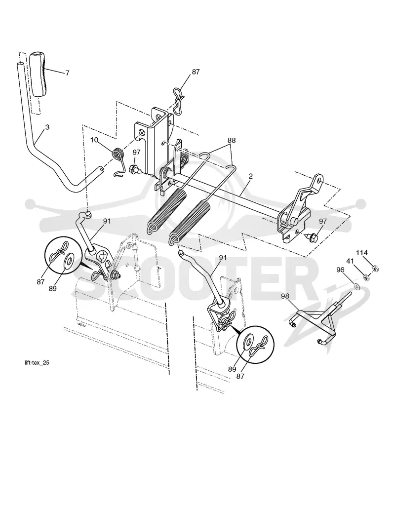 MOWER LIFT LEVER