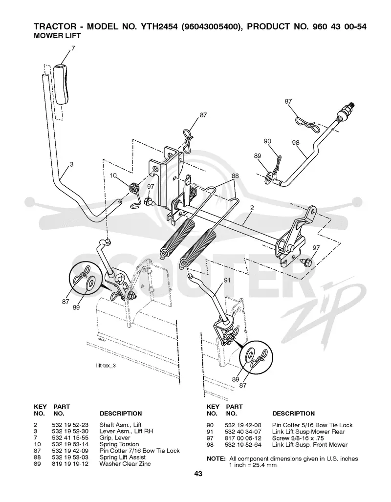 MOWER LIFT / DECK LIFT