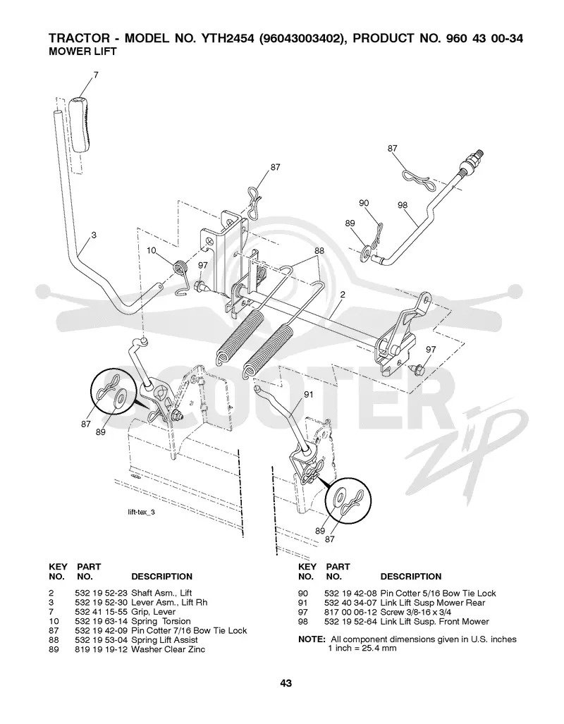 MOWER LIFT / DECK LIFT