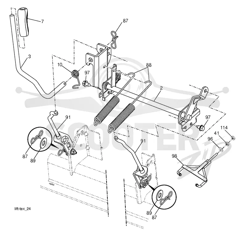 MOWER LIFT LEVER