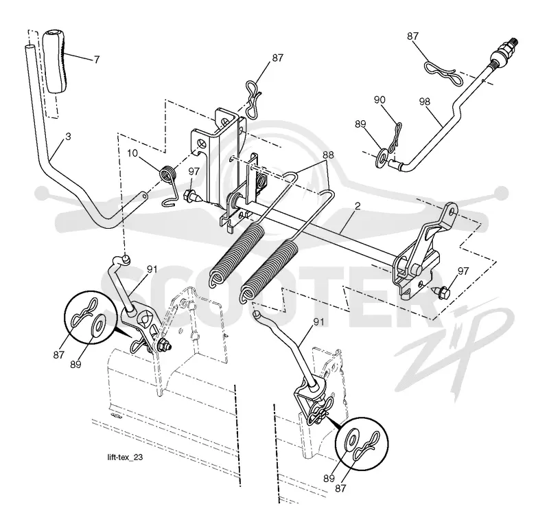 MOWER LIFT LEVER