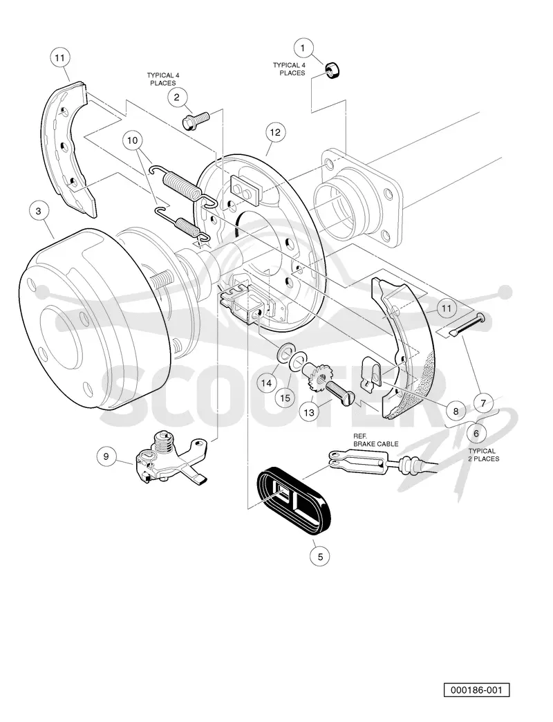 BRAKE ASSEMBLY, SELF-ADJUSTING