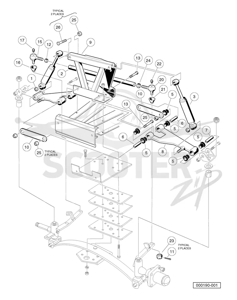 FRONT SUSPENSION, UPPER - VEHICLES WITH TWO- WHEEL BRAKES