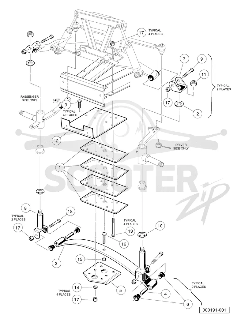 FRONT SUSPENSION, LOWER - VEHICLES WITH TWO- WHEEL BRAKES