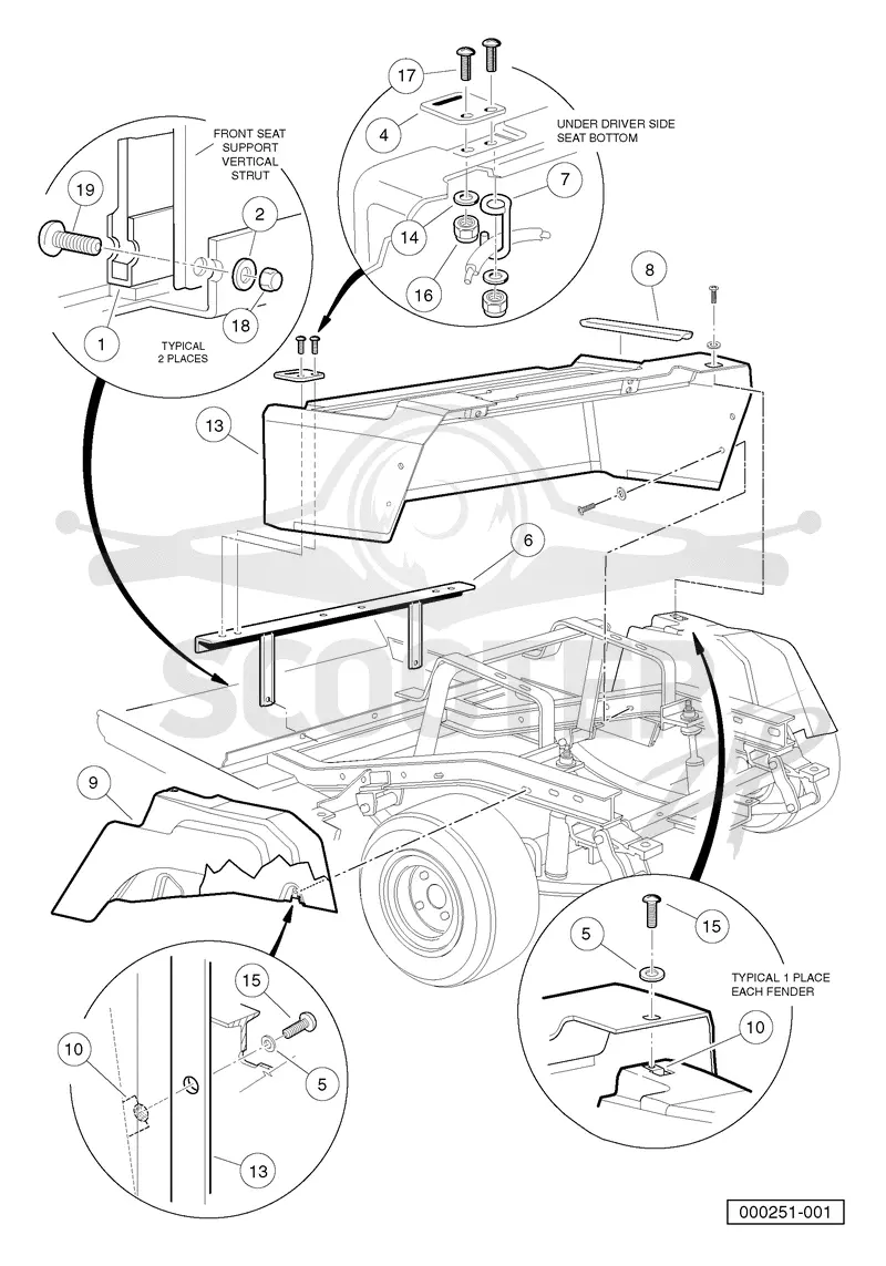 REAR BODY AND FENDER - GASOLINE VEHICLE