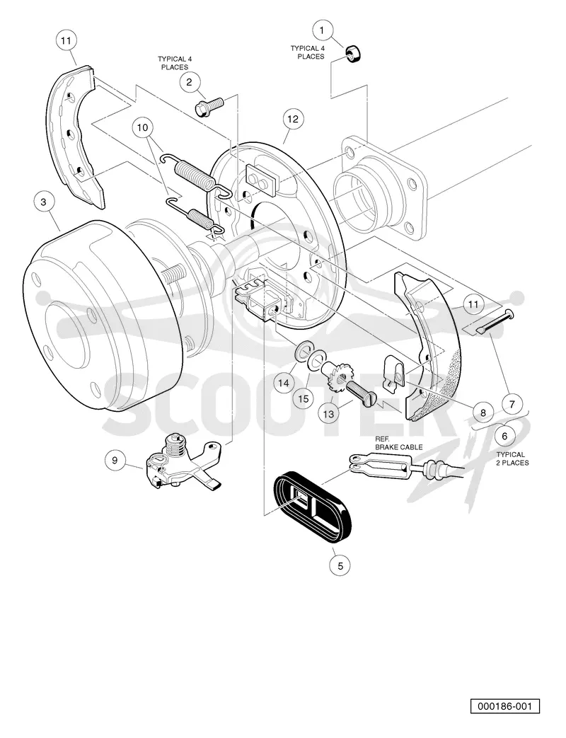 BRAKE ASSEMBLY, SELF-ADJUSTING