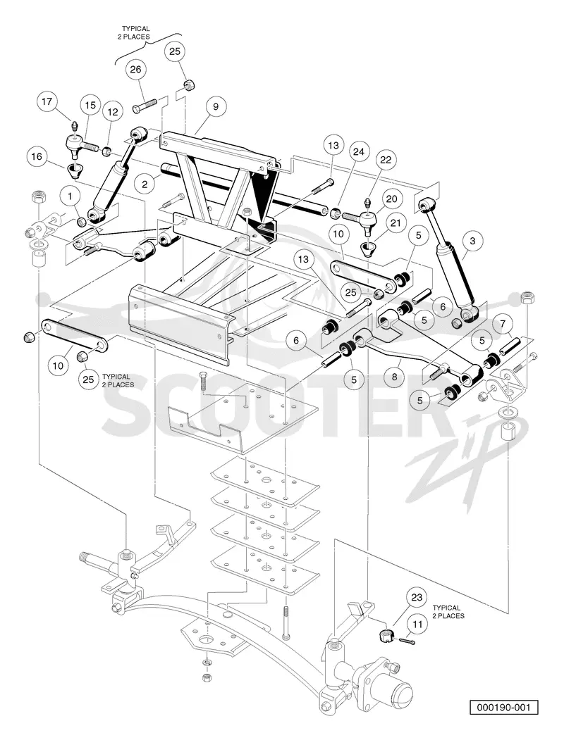 FRONT SUSPENSION, UPPER - VEHICLES WITH TWO-WHEEL BRAKES