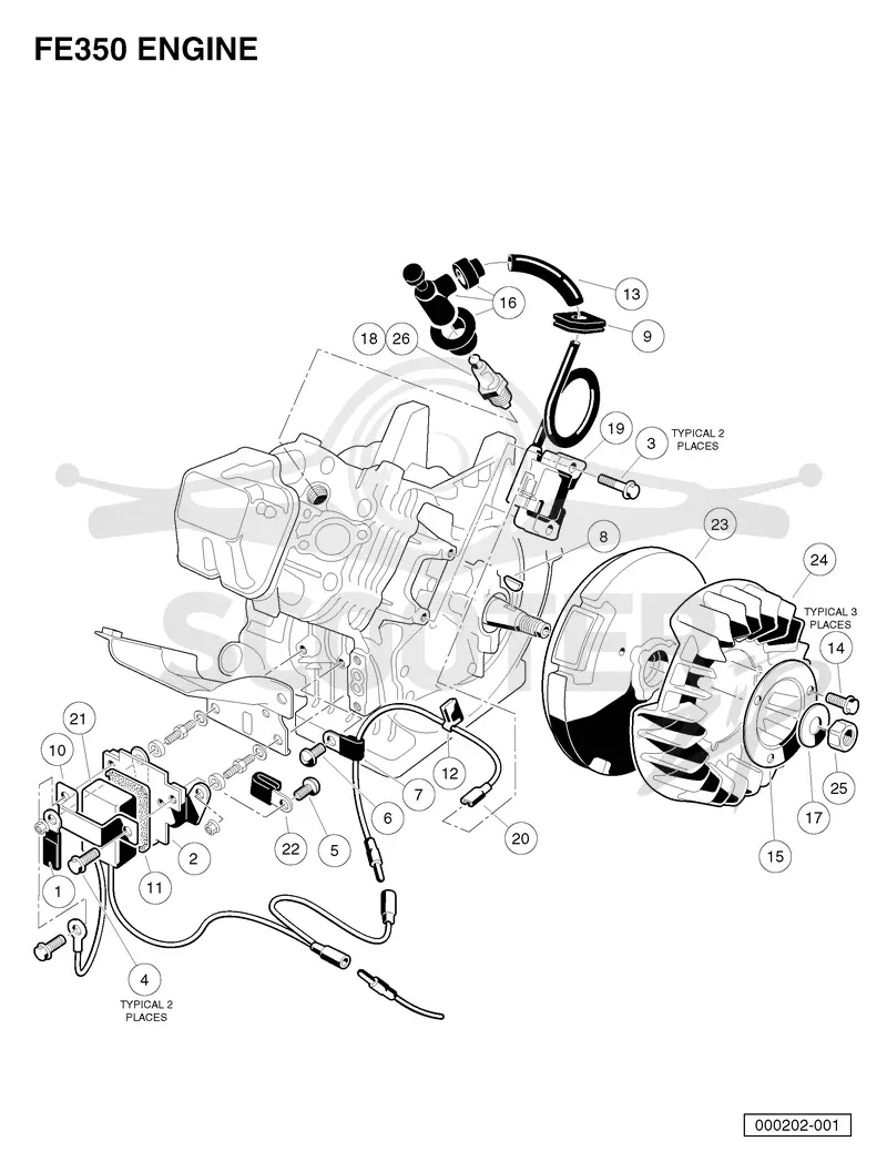FE350 ENGINE - IGNITION COMPONENTS AND FLYWHEEL