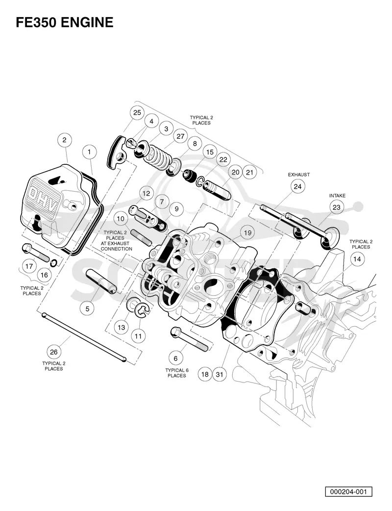 FE350 ENGINE - CYLINDER HEAD