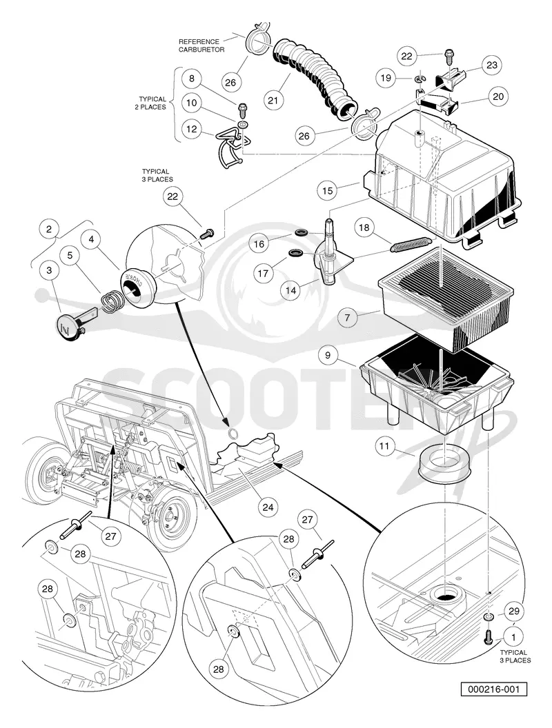 INTAKE DUCT, CHOKE, AND AIR BOX ASSEMBLY