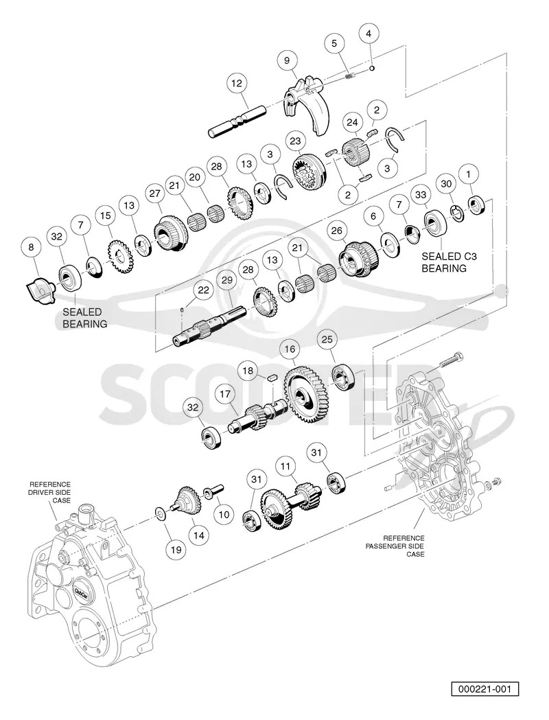 TRANSAXLE - GASOLINE VEHICLES, TRANSMISSION AND GEAR REDUCTION