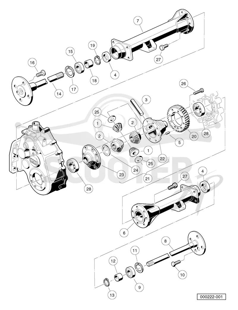 TRANSAXLE - GASOLINE VEHICLES, DIFFERENTIAL AND AXLES