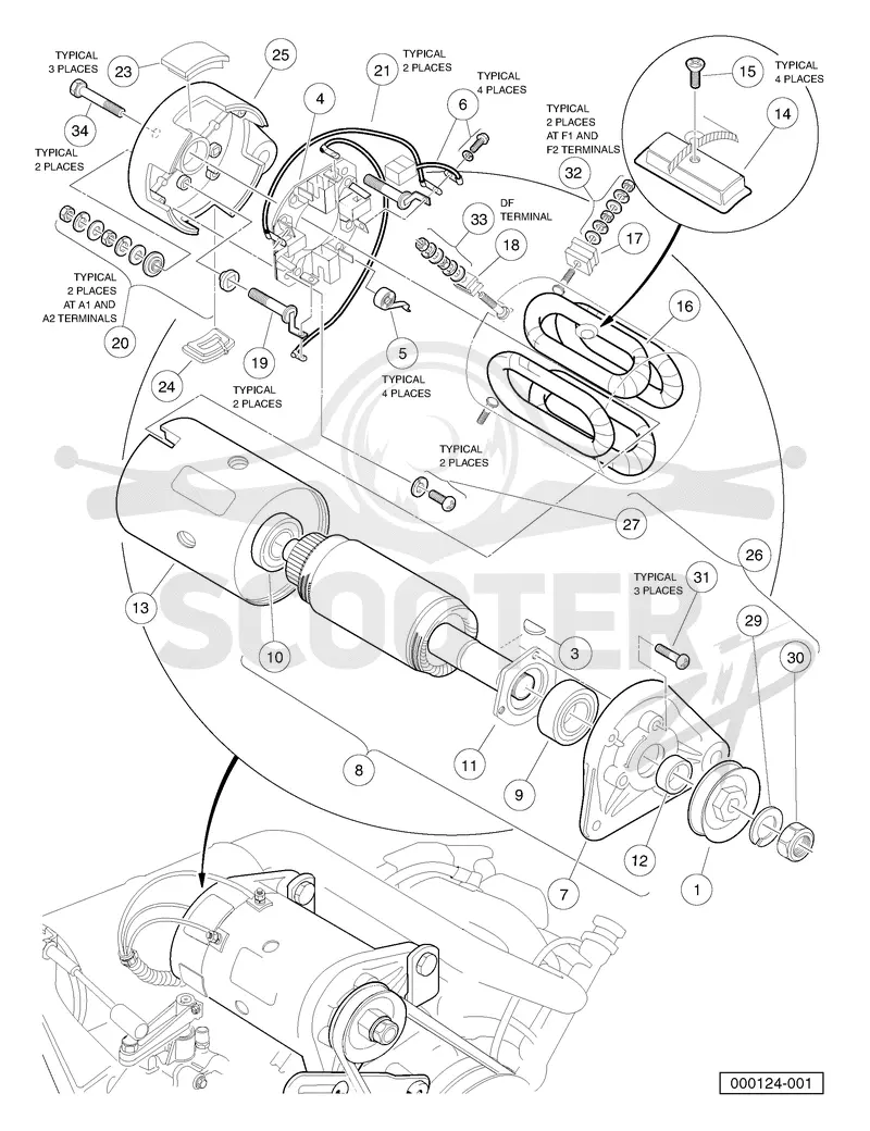STARTER/GENERATOR ASSEMBLY - GASOLINE VEHICLES