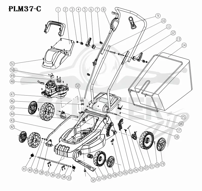 Газонокосилка электрическая P.I.T. PLM37-C