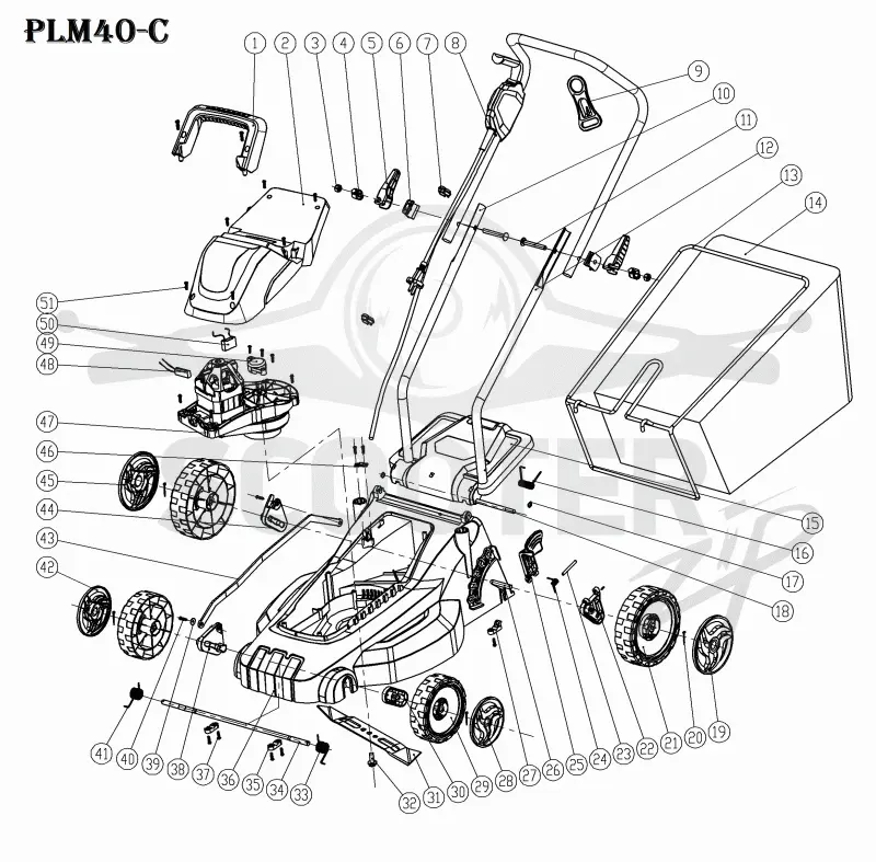 Газонокосилка электрическая P.I.T. PLM40-C
