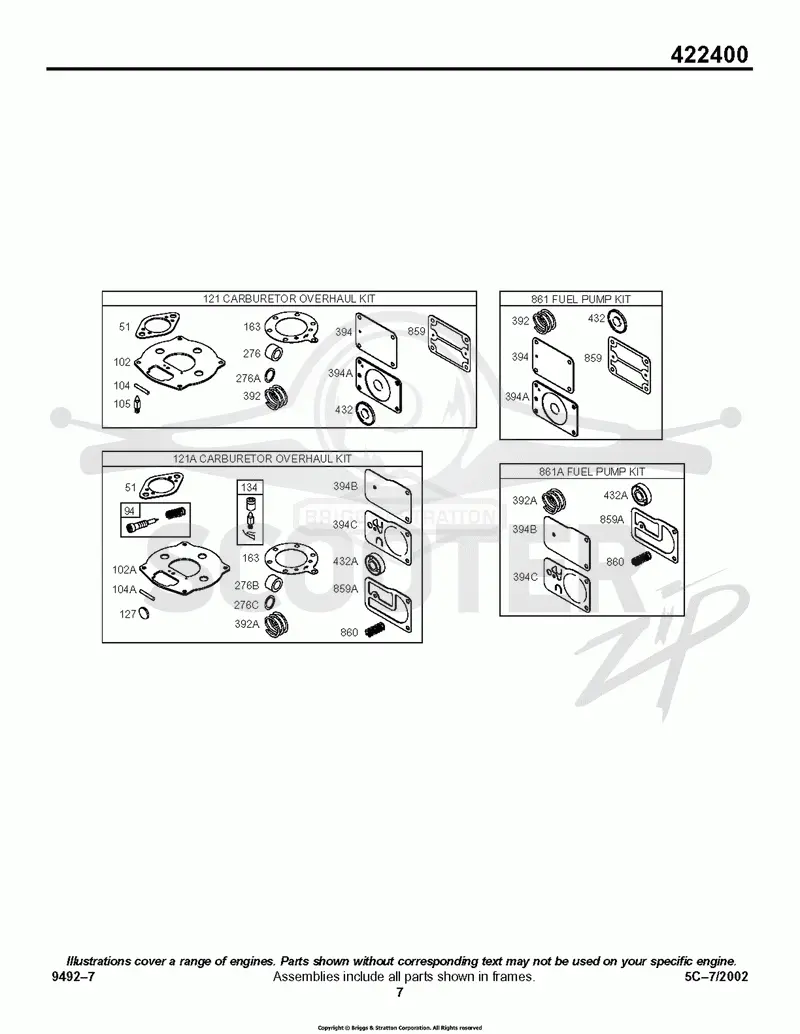Kit/Gasket Sets - Carburetor, Kit/Gasket Sets - Fuel Pump