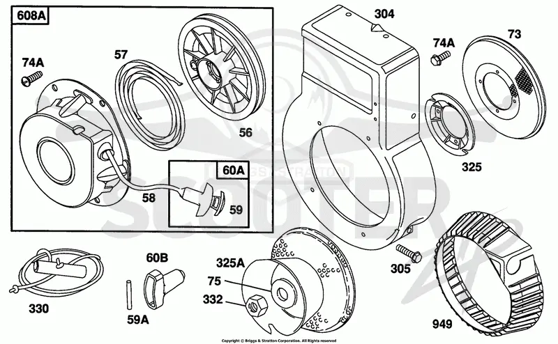 Blower Housing, Rewind Assy.