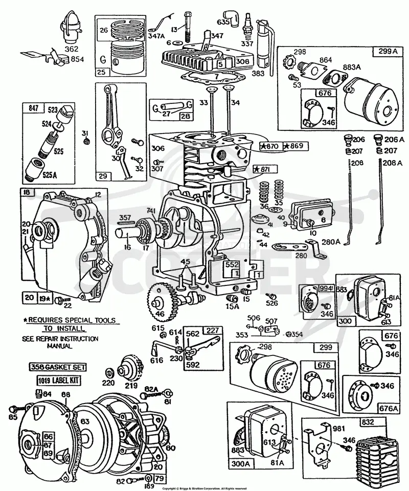 Cylinder, Piston, Mufflers