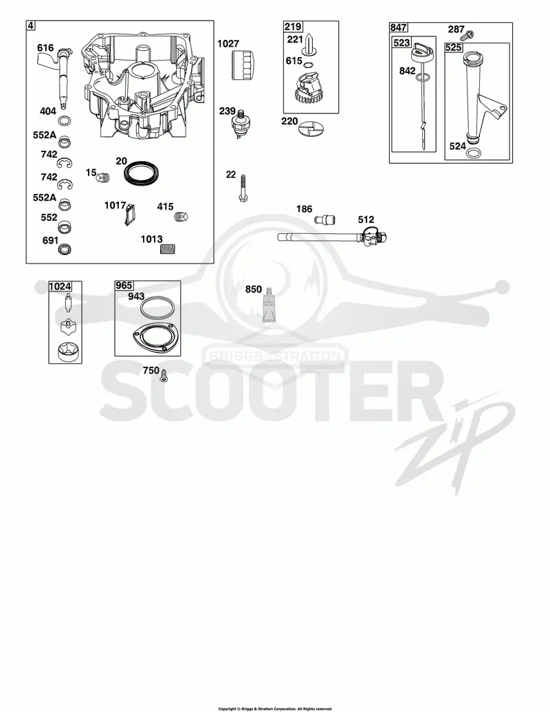 Sump, Dipstick, Oil Fill