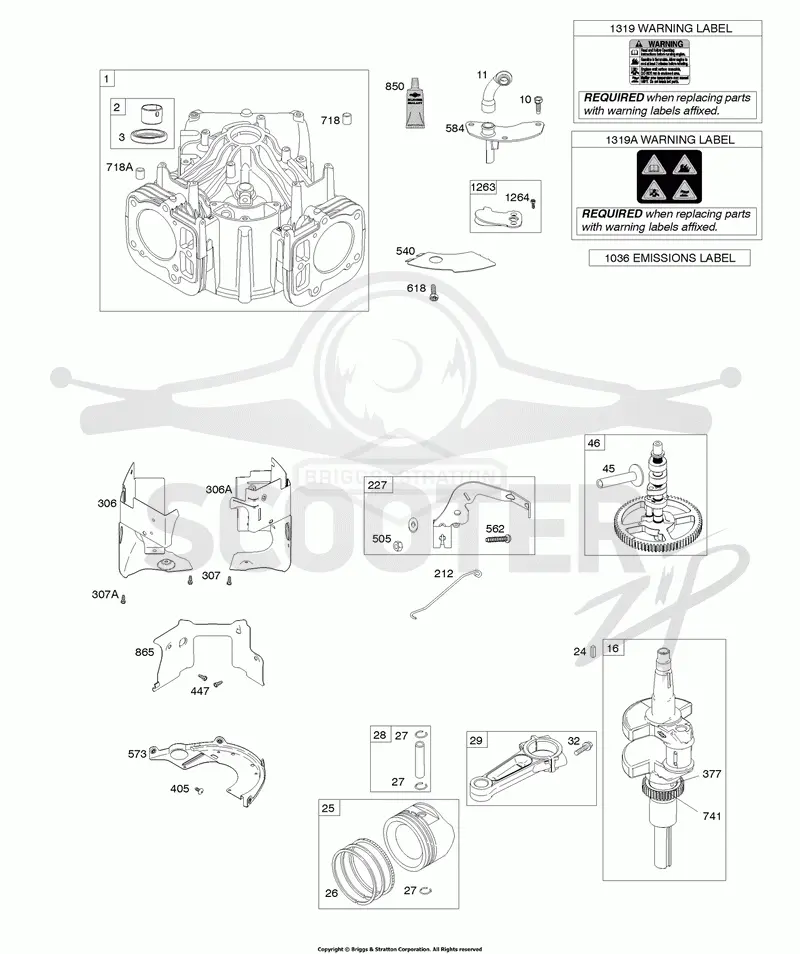 Cylinder, Crankshaft, Piston & Rings